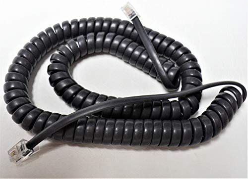 DIY-BizPhones 10-Pack of Gray 12' Ft Cisco Compatible Handset Receiver Cords IP Phone 7800 7900 8800 SPA Series 7841 7861 7940 7941 7942 7945 7960 7961 7962 8811 8841 8851 Charcoal Curly Coil Lot