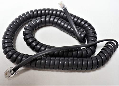 DIY-BizPhones 25-Pack of Gray 12' Ft Cisco Compatible Handset Receiver Cords IP Phone 7800 7900 8800 SPA Series 7841 7861 7940 7941 7942 7945 7960 7961 7962 8811 8841 8851 Charcoal Curly Coil Lot