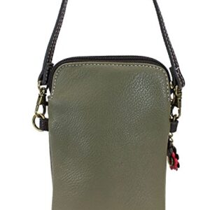 Chala Crossbody Cell Phone Purse - Women PU Leather Multicolor Handbag with Adjustable Strap - Fox - Olive