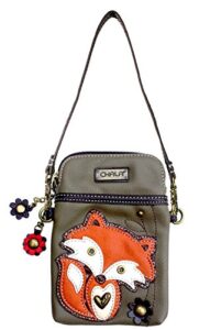 chala crossbody cell phone purse - women pu leather multicolor handbag with adjustable strap - fox - olive