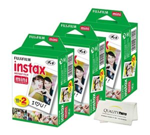 fujifilm instax mini instant film 6 pack = 60 sheets (white) for fujifilm mini 8 and mini 9 cameras