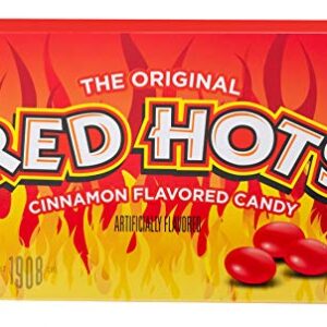 Red Hots Cinnamon Flavored Candy, Back to School Candy, 5.5 Ounce Movie Theater Candy Box (Pack of 12)