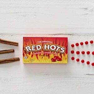 Red Hots Cinnamon Flavored Candy, Back to School Candy, 5.5 Ounce Movie Theater Candy Box (Pack of 12)