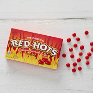 Red Hots Cinnamon Flavored Candy, Back to School Candy, 5.5 Ounce Movie Theater Candy Box (Pack of 12)