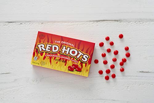 Red Hots Cinnamon Flavored Candy, Back to School Candy, 5.5 Ounce Movie Theater Candy Box (Pack of 12)