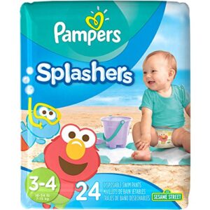 pampers splashers diaper sesame street - size 3-4 - 24 ct