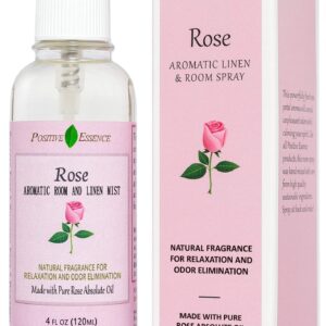 Rose Linen and Room Spray, Natural Pillow Spray Made with Pure Rose Essential Oils, Relaxing Home Fragrance or Toilet Spray, Rose Water Spray