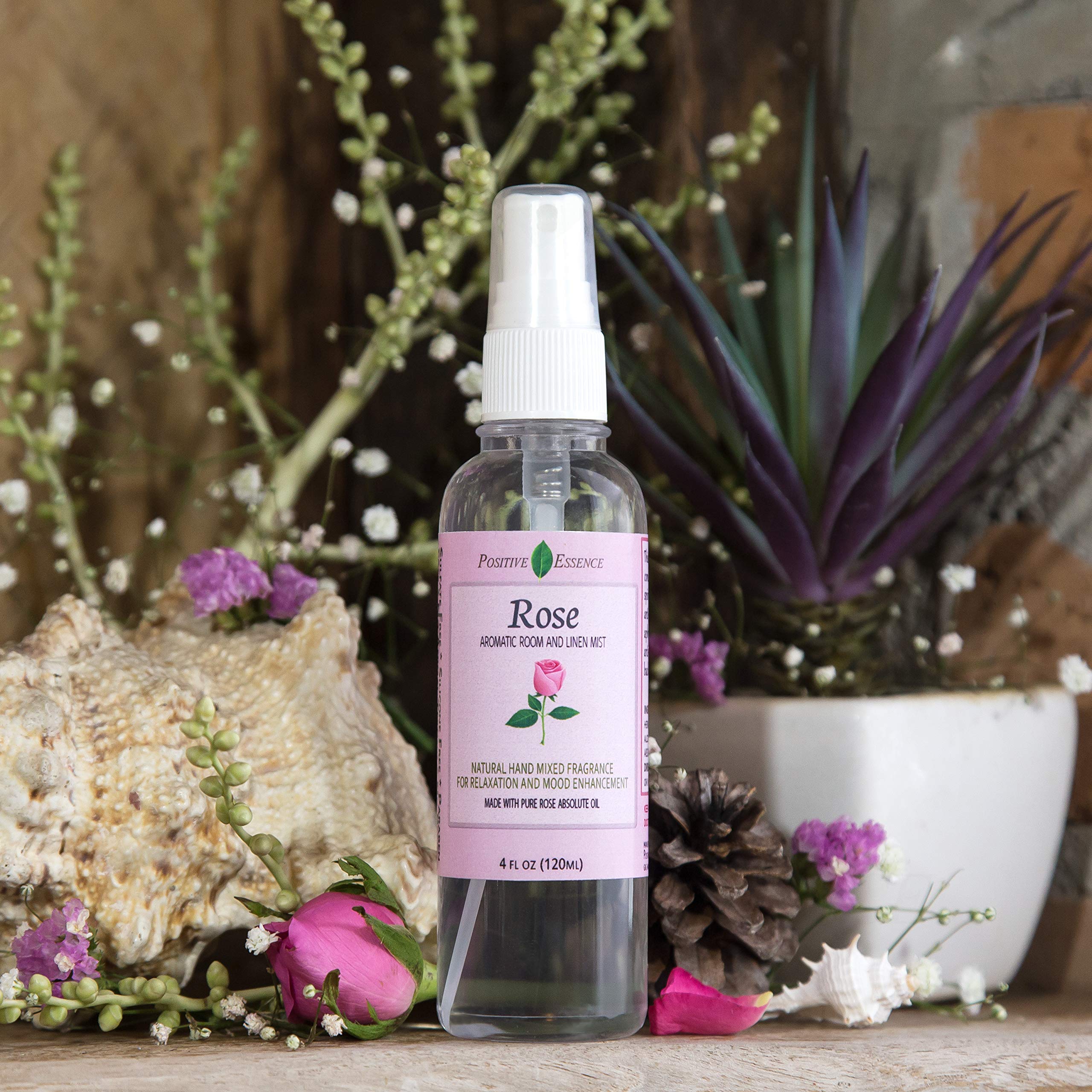 Rose Linen and Room Spray, Natural Pillow Spray Made with Pure Rose Essential Oils, Relaxing Home Fragrance or Toilet Spray, Rose Water Spray