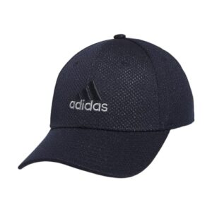 adidas men's zags 2.0 structured mid crown a-flex stretch fit hat, dark indigo blue, large-x-large