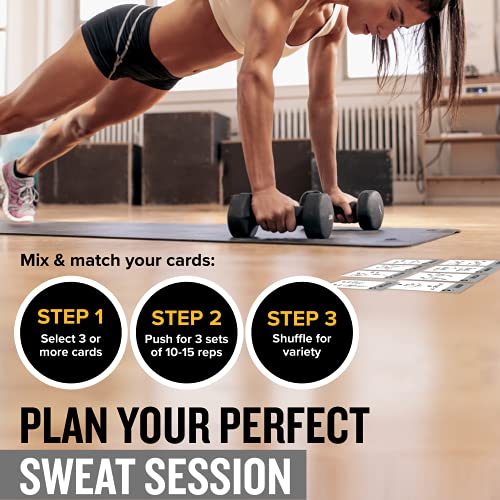 NewMe Fitness Dumbbell Workout Cards, Instructional Fitness Deck for Women & Men, Beginner Fitness Guide to Training Exercises at Home or Gym (Dumbbell, Vol 1)