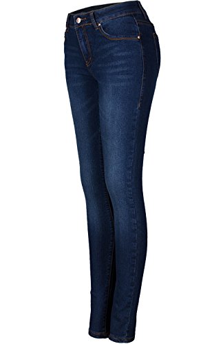 2LUV Women's Solid Stretchy 5 Pocket Skinny Jeans Denim, Denim Medium1 , 9