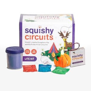 squishy circuits lite electric circuit kit for kids – beginner circuit kit w/conductive dough – classroom supplies to make creation light up, beep - gift for kids 8+ yrs