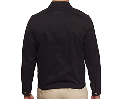 Tommy Hilfiger Men's Lightweight Microtwill Golf Jacket (Standard and Big & Tall), Deep Black, Large