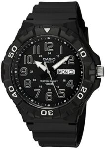 casio men's mrw-210h-1avcf diver style analog display quartz black watch