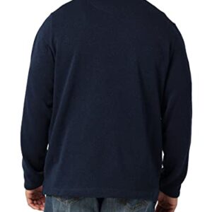 Wrangler Authentics Men's Long Sleeve Fleece Quarter-Zip, Mood Indigo, Small