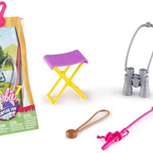 Barbie Camping Fun Accessory Pack-Fishing Pole, Compass, Binoculars 4 Pieces