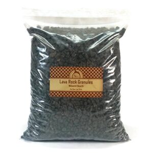 midwest hearth natural lava rock granules for gas log sets and fireplaces (5-lb bag)