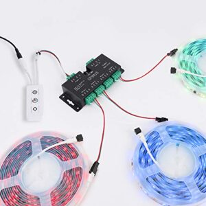 SUPERNIGHT LED Pixel Strip Amplifier Signal Data SPI Repeater for WS2801 WS2811 WS2812B WS2813 WS2815 SK6812 SK9822 Addressable RGB Light Strip Dream Color Programmable Rope Lighting 5v-24v SP901E