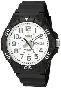 casio men's 'diver style' quartz resin casual watch, color:black (model: mrw-210h-7avcf)