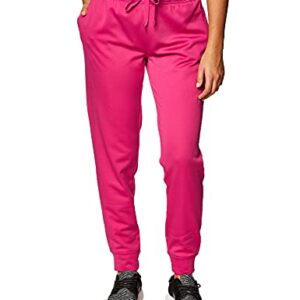 Hanes Women's Sport Performance Fleece Jogger Pants with Pockets, Fresh Berry Solid/Fresh Berry Heather, L