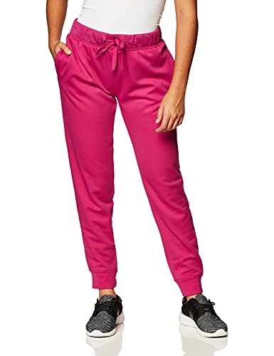 Hanes Women's Sport Performance Fleece Jogger Pants with Pockets, Fresh Berry Solid/Fresh Berry Heather, L