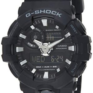 Casio Men's 'G Shock' Quartz Resin Casual Watch, Color:Black (Model: GA-700-1BCR)