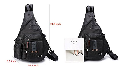 LAMMOK Large Sling Backpack, Sling Chest Bag Shoulder Crossbody Daypacks Fits 14.1-Inch Laptop for Travel Outdoor Men Women