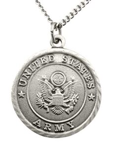 pewter united states army saint michael military medal, 1 inch