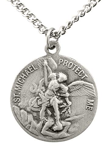 Pewter United States Army Saint Michael Military Medal, 1 Inch