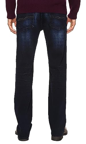 Buffalo David Bitton Men's Six Slim Straight Jean, authentic and deep indigo, 36 x 30