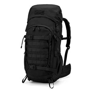 mardingtop 50 liter internal frame backpack with rain cover for military camping hiking traveling black-m5973