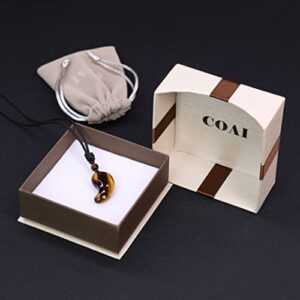 AmorWing Adjustable Unisex Japanese Three Sacred Treasures Magatama Tiger Eye Pendant