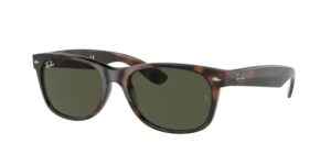 ray-ban rb2132 new wayfarer sunglasses for men for women + bundle with designer iwear eyewear kit (tortoise/polar green polarized)
