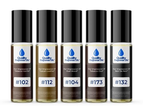 Men's Top 5 Niche Cologne Impressions #2 (Generic Versions of Niche Designer Fragrance) Sampler Gift Set of 5 10.35ml Roll-ons