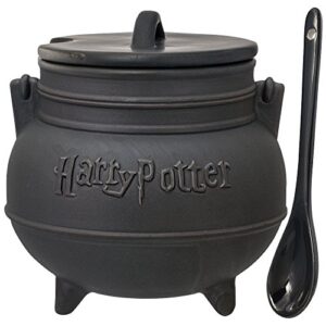 harry potter black cauldron ceramic soup mug with spoongy#583-4 6-dfg282752