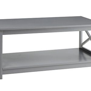 Convenience Concepts Oxford Coffee Table with Shelf, Gray