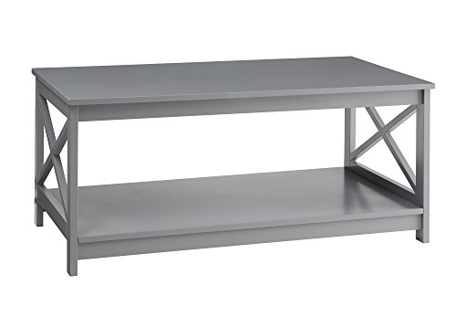 Convenience Concepts Oxford Coffee Table with Shelf, Gray