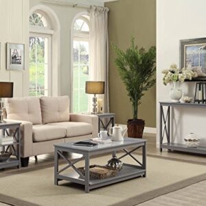 Convenience Concepts Oxford Coffee Table with Shelf, Gray