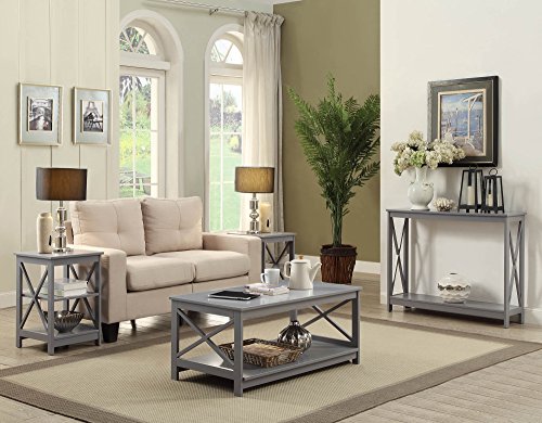 Convenience Concepts Oxford Coffee Table with Shelf, Gray