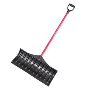 bully tools 27″ poly snow pusher with fiberglass handle and poly d-grip