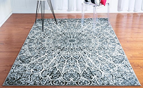 Unique Loom Sofia Collection Area Rug - Grace (5' 1" x 8', Dark Gray/ Gray)