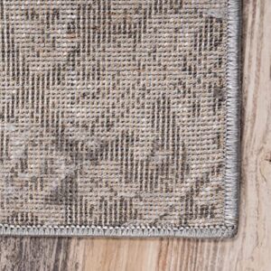 Unique Loom Sofia Collection Area Rug - Grace (5' 1" x 8', Dark Gray/ Gray)