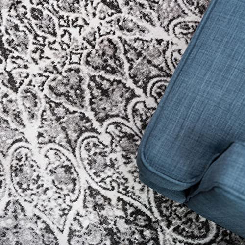 Unique Loom Sofia Collection Area Rug - Grace (5' 1" x 8', Dark Gray/ Gray)