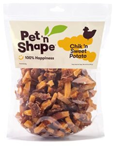 pet 'n shape sweet potato chews – natural chicken wrapped sweet potato dog treats - 42 ounce
