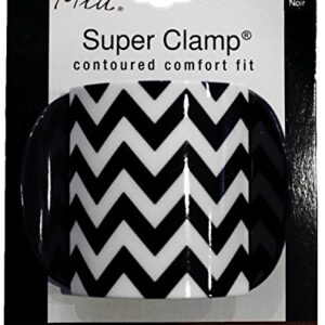 Mia Super Clamp-Strong Jaw Clamp For Hair-Comfortable Contour Fit & Hidden Spring-Beautiful Black & White-Fashionable & Pretty Herringbone Chevron Print (1pc)