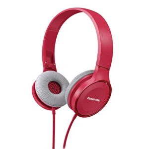 panasonic lightweight headphones with microphone, call controller and 3.9 ft audio cord compatible with iphone, blackberry, android - rp-hf100m-p - on-ear headphones (pink)