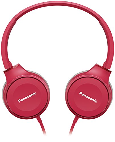 Panasonic Lightweight Headphones with Microphone, Call Controller and 3.9 ft Audio Cord Compatible with iPhone, BlackBerry, Android - RP-HF100M-P - On-Ear Headphones (Pink)