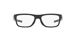 oakley men's ox8091 marshal mnp rectangular prescription eyeglass frames, satin black/demo lens, 53 mm