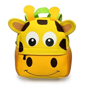 hipiwe little kid toddler backpack baby boys girls kindergarten pre school bags cute neoprene cartoon backpacks for little kids,size 9.45"x3.54"x9.84"(giraffe)