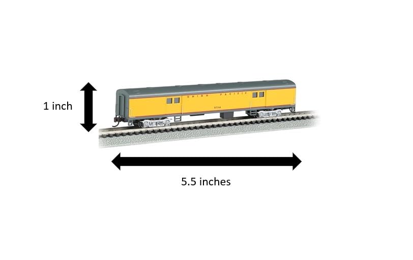 Bachmann Industries Smooth Side Union Pacific N-Scale Baggage Car, 72'